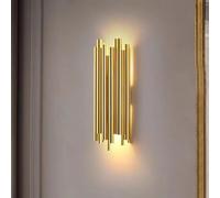 SIYANE Industrial Wall Sconce Up Down Lighting Indoor Vintage Gold Farmhouse Bedroom Wall Light Fixture Long Bar Metal Tube Modern Wall Lamp for Bedroom Living Room Hallway Bathroom Staircase
