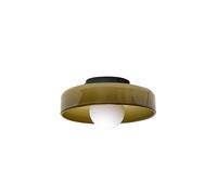 SIYANE Large Green Glass Flush Mount Ceiling Light 13.7" Nordic Orange White Kitchen Close to Ceiling Lamp Mid Century Modern Wall Sconces for Bedroom Hallway Porch Entryway Foyer Stairway