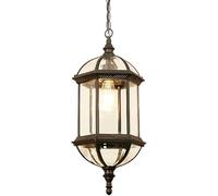 SIYANE Large Outdoor Chandelier for Porch Ceiling Mount Vintage Bronze Waterproof Exterior Pendant Light Front Door Farmhouse Black Hanging Light Lantern for Gazebo Garden Outside Balcony