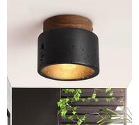 SIYANE Mid Century Modern Ceiling Light Black Marble Glass Natural Stone Ceiling Light Fixture Semi Flush Mount Farmhouse Wood Small Hallway Close to Ceiling Lamp for Kitchen Porch Entryway