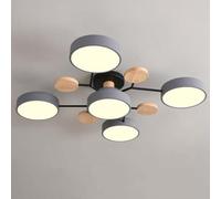 SIYANE Modern Wood Sputnik LED Semi Flush Mount Ceiling Light Fixtures Nordic Molecule White Close to Ceiling Light Living Room Ceiling Lighting for Bedroom Dining Room Office Kitchen, Green Gray