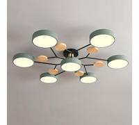 SIYANE Modern Wood Sputnik LED Semi Flush Mount Ceiling Light Fixtures Nordic Molecule White Close to Ceiling Light Living Room Ceiling Lighting for Bedroom Dining Room Office Kitchen, Green Gray