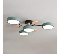 SIYANE Modern Wood Sputnik LED Semi Flush Mount Ceiling Light Fixtures Nordic Molecule White Close to Ceiling Light Living Room Ceiling Lighting for Bedroom Dining Room Office Kitchen, Green Gray