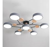 SIYANE Modern Wood Sputnik LED Semi Flush Mount Ceiling Light Fixtures Nordic Molecule White Close to Ceiling Light Living Room Ceiling Lighting for Bedroom Dining Room Office Kitchen, Green Gray