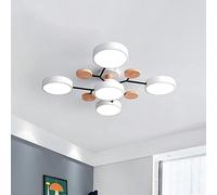 SIYANE Modern Wood Sputnik LED Semi Flush Mount Ceiling Light Fixtures Nordic Molecule White Close to Ceiling Light Living Room Ceiling Lighting for Bedroom Dining Room Office Kitchen, Green Gray