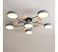 SIYANE Modern Wood Sputnik LED Semi Flush Mount Ceiling Light Fixtures Nordic Molecule White Close to Ceiling Light Living Room Ceiling Lighting for Bedroom Dining Room Office Kitchen, Green Gray