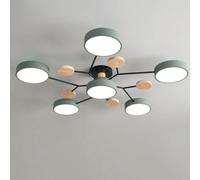 SIYANE Modern Wood Sputnik LED Semi Flush Mount Ceiling Light Fixtures Nordic Molecule White Close to Ceiling Light Living Room Ceiling Lighting for Bedroom Dining Room Office Kitchen, Green Gray