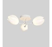 SIYANE White Flower Flush Mount Ceiling Light Sputnik Chandelier Nordic Mid Century Modern Close to Ceiling Light Fixtures Green Large Bedroom Ceiling Lighting for Living Room Bathroom Closet Entry