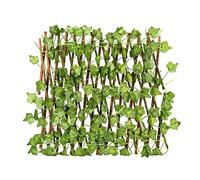 SIYANO Artificial Plant Fence, Simulation Fence Artificial Leaf Faux Ivy 40cm Plant Leaves Expandable Home Decor Stretchable Wooden Garden