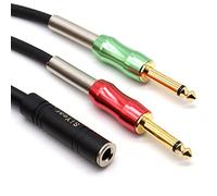 SiYear 1/4" Stereo to Dual 1/4" Mono Insert Cable, 6.35mm (Quarter inch Female TRS to Dual 1/4 Inch Male Y Splitter Breakout Cable Patch Cord (50CM)