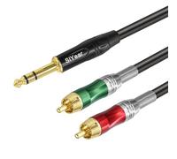 SiYear 1/4 to Dual RCA Y Splitter Cable,6.35mm Stereo Jack to RCA Male Audio Cable Quarter inch TRS to Dual RCA Insert Cable (1.5M/5Feet)
