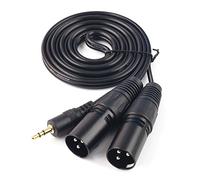 SiYear 3.5 mm (1/8Inch) mini jack Stereo TRS to Dual XLR 3 pin Male Plug unbalanced Interconnect Cable,Y splitter patch cable cord (1.5M/ 5FT)