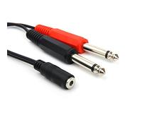 SiYear 3.5mm Female 1/8" TRS Stereo jack to 2 Dual 1/4" 6.35mm Mono TS Male Y Splitter,6.35 to 3.5 mm Jack Audio Socket Adapter Cable (20CM)