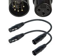 SiYear 3 Pin XLR Female to 5 Pin XLR Male Audio Cable for Microphone DMX Stage Light Turnaround ，XLR3Fto XLR5M Adapter Cable （12inch / 2Pack