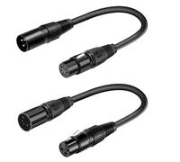 SiYear 3 Pin XLR Female to 5 Pin XLR Male Audio Cable for Microphone DMX Stage Light Turnaround ,XLR3Fto XLR5M Adapter Cable 0.3M(1SET/2PACK)