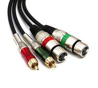 SiYear Cavo audio da doppio XLR a doppio RCA maschio Phono HIFI sbilanciato, cavo patch per microfono con due connettori XLR a 3 pin e 2 RCA (5 FT/1.5 m)