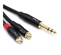 SiYear Dual RCA to 1/4" Cable，6.35mm (1/4 inch) Male Stereo to 2RCA Female Y Splitter Adapter Cable（5Feet)