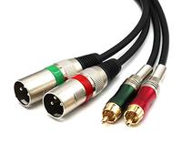 SiYear Dual XLR to RCA Cable,2 XLR Male to 2 RCA Phono Plug HiFi Audio Cable for Amplifier Mixer Microphone Patch Cable (10FT/3M)