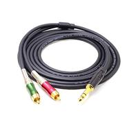 SiYear Gold-Plated 6.35mm 1/4 inch Male TRS Stereo Plug to Dual RCA Phono Male Audio Y Splitter Cable,Connector Wire Cord Plug (3M)