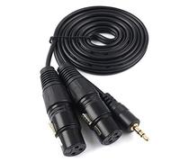SiYear Unbalanced 3.5 mm (1/8Inch) mini jack Stereo TRS to Dual XLR 3 Pin female Interconnect Cable,Y splitter patch cable cord (1.5M/5FT)