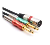 SiYear XLR to Dual 6.35mm 1/4" TS male Y Splitter Cable, Double Mono M