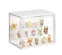 Siyecioa 3 Tier Acrylic Display Case for Collectibles with LED Light, Clear Display Box with Magnetic Door for Action Figures, Popmart, Miniatures, Blind Box, Pop Figure 27×21cm
