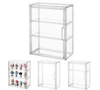 Siyecioa Acrylic Display Case for Collectibles, Display Cabinets with Door, Dustproof Protection Storage for Miniature Figurines, model car, Funko Pop Popmart Action Figures(24.5×24.5)