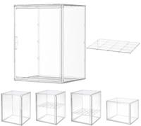 Siyecioa Acrylic Display Case for Collectibles, Transparent Acrylic Display Box with Door, 2 Levels, Organizer & Protectors for Pop Figures, Funko Pop、Blind Box、Lego、Minifigure Figurines、Trophy