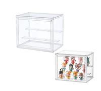 Siyecioa Acrylic Display Case with 2 Ladder, Clear Acrylic Display Box, Collectibles Dustproof Protection Showcase for Pop Figures、Blind Box、Funko Pop, Lego, Minifigure Figurines