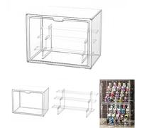 Siyecioa Display Case with 3 Ladder, Clear Acrylic Display Box with Door, Lego Display Case, Dustproof Protection Showcase for Funko Pop、Collectables、Popmart、Minifigure Figurines（36×23×27cm）