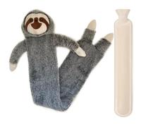Siyecioa Long Hot Water Bottle for Children with Cute Soft Fluffy Cover, 73 cm - 2L, Best Gifts for Christmas and Winter, Mother, Daughter, Girlfriend, Elder