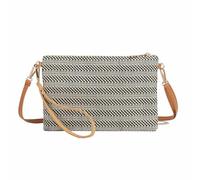 Siyecioa Mobile Phone Bag for Hanging, Women's Small Shoulder Bag, Straw Bags for Women, Crossbody Beach Bag, Fashion Mobile Phone Shoulder Bag with Long Strap for Women Girls, Black stripe, cm