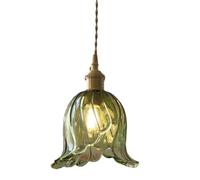 SIYGANK Amber Glass Pendant Lights Kitchen Island Nordic Modern Pendant Lighting Industrial Farmhouse Chandelier Clear Blown Glass Green Hanging Lamp For Bedroom Dining Room Bathroom Living Room