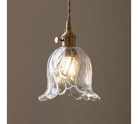 SIYGANK Amber Glass Pendant Lights Kitchen Island Nordic Modern Pendant Lighting Industrial Farmhouse Chandelier Clear Blown Glass Green Hanging Lamp For Bedroom Dining Room Bathroom Living Room