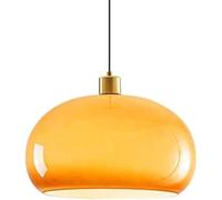 SIYGANK Mid Century Modern Glass Pendant Light Large Dome Pendant Lighting Fixture Vintage Gold Orange Ceiling Hanging Lamp Farmhouse Chandelier For Bedroom Dining Room Kitchen Island Cafe Table