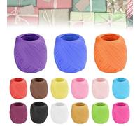 SIYINGSAERY 15 Rolls Raffia Paper Ribbon Twine Strings 15 Colours Florist Raffia Paper String Recyclable Paper Packaging String Rope Xmas Raffia Bundles Yarn for DIY Craft Gift Box Wrapping, 3cmx20m