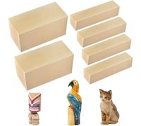 SIYINGSAERY 6 PCS Basswood Whittlers Carving Blocks 2 Size Unfinished Wood Blocks Plank Blank Wood Carving Blocks Natural Wooden Whittling Kit for Adults 15+ Beginners DIY, 10*5*5cm&10*2.5*2.5cm