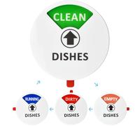 SIYINGSAERY Dishwasher Magnet Clean Dirty Sign 5.9 Inch Indicator Acrylic Dishwasher Sign Universal Dish Washer Reversible Indicator with Running Dirty Empty and Clean Options,Works on All Dishwashers