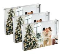 SIYOMG Acrylic Picture Photo Frames 5 x 7 Inch, 3 Pack Double Sided Clear Magnetic Acrylic Photo Block Picture Frame, Desktop Frameless Photograph Floating Display