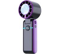 SIYOMG Portable Handheld Turbo Fan with Ice Cooler, 5000mAh 13 Hours Battery Life Rechargeable Personal Fan with 5 Speeds,Foldable,LED Display for Travel, Outdoor, Office