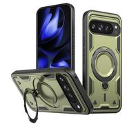 SIYOPINPFY Case for Google Pixel 10 Pro XL, Military-Grade Protection with Magnetic 360° Spin Ring Kickstand with Wireless Charging, Shockproof Bumper Phone Cover for Google Pixel 10 Pro XL Green TH