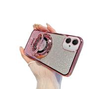 SIYOPINPFY Case for Honor 400 Pro 5G (6.7") - Deluxe Sparkly Crystal Plating Cover, with Ring Stand Holder, Clear TPU Slim Bumper Shockproof Protective Case for Honor 400 Pro 5G, Shiny Rose Gold