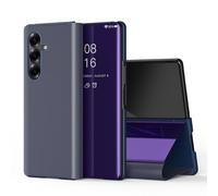 SIYOPINPFY Case for Samsung Galaxy Z Fold 7 5G - Deluxe Plating Mirror Makeup Case with Clear View, Flip Stand Full Body Protective Shockproof Phone Cover for Galaxy Z Fold 7 5G, Mirror Purple