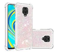 SIYOPINPFY Case for Xiaomi Redmi Note 9 Pro/Redmi Note 9S Case Glitter Moving Liquid Shiny Sparkle Silicone Case for Women Girls Bumper Shockproof Cover for Xiaomi Redmi Note 9S - Star Rose YB