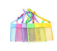 SIYOPINPFY Colorful Mesh Beach Bags Breathable Sea Shell Bags Toy Bags with Adjustable Carrying Straps for Travel, Pool, Beach Day(5 PC Set)