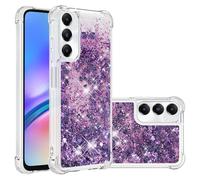 SIYOPINPFY Compatible with Samsung A05S Case Glitter for Women Girls with 3D Hearts Bling Sparkle Liquid Flowing Quicksand Phone Case Compatible for Samsung Galaxy A05S - Love Purple YB