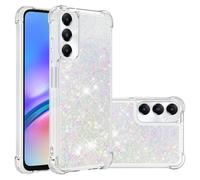 SIYOPINPFY Compatible With Samsung A05S Case Glitter for Women Girly Bling Sparkle Luxury Flowing Floating Quicksand Clear Phone Cover Compatible With Samsung Galaxy A05S - Love Silver YB