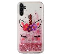 SIYOPINPFY Compatible With Samsung Galaxy A06 5G Case, Cute Animal Shell Sparkly Flowing Liquid Quicksand Cover Drop Protection Bumper Phone Case for Samsung Galaxy A06 5G, Wink Unicorn XYA
