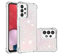 SIYOPINPFY Compatible With Samsung Galaxy A13 4G Case, Galaxy A13 4G Cover Glitter Bling Sparkle for Women Girls Liquid Floating Quicksand Shockproof Phone Case Cover for Galaxy A13 4G Star Rose YB