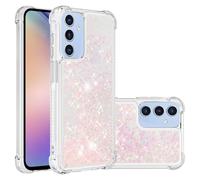 SIYOPINPFY Compatible With Samsung Galaxy A26 5G Case, Galaxy A26 5G Cover Glitter Bling Sparkle for Women Girls Liquid Floating Quicksand Shockproof Phone Case Cover for Galaxy A26 5G - Star Rose YB